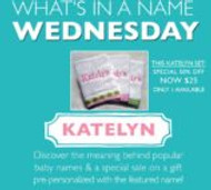 WHAT’S IN A NAME WEDNESDAY DEAL: KATELYN SET OF BURP CLOTHS WHAT’S IN A NAME WEDNESDAY DEAL: KATELYN SET OF BURP CLOTHS