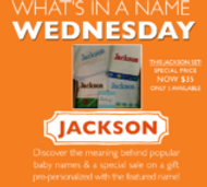 WHAT’S IN A NAME WEDNESDAY DEAL: JACKSON BURP CLOTHS & BIB SET WHAT’S IN A NAME WEDNESDAY DEAL: JACKSON BURP CLOTHS & BIB SET