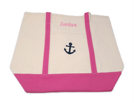 pink anchor canvas tote bag
 pink anchor canvas tote bag