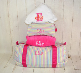 Personalized duffle bag, traveler bag, towel and blanket Personalized duffle bag, traveler bag, towel and blanket