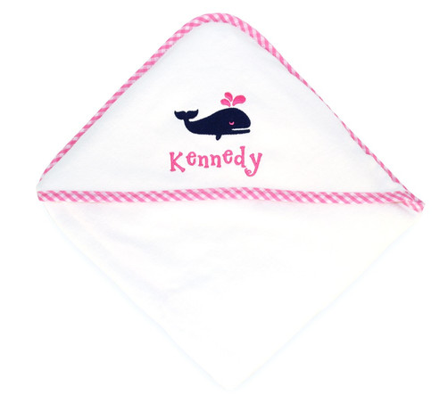 personalized whale hooded towel