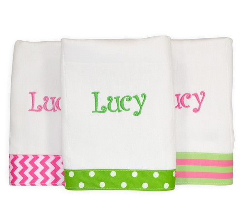 monogrammed baby burp cloths