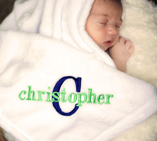 baby blanket name personalized