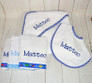 personalized hooded towel, baby burp cloth and bib