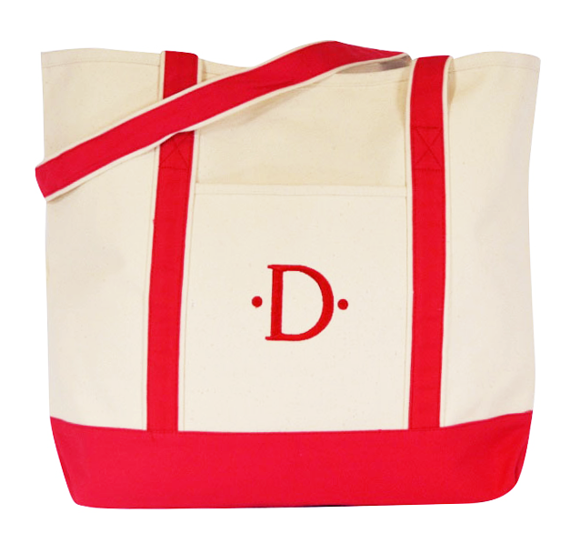 initial canvas tote