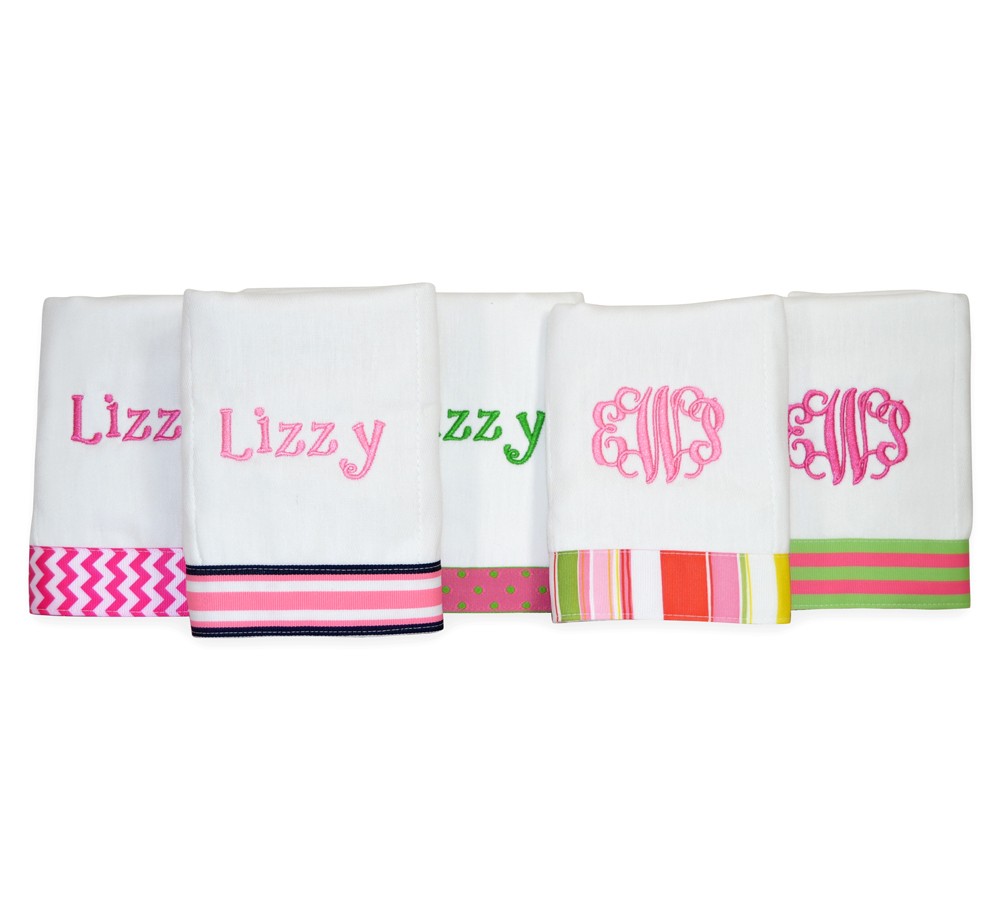 Monogrammed baby sales burp cloths