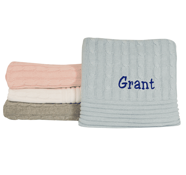 personalized knit blanket