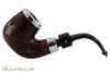 Peterson House Pipe Bent Billiard Oak Silver Cap Tobacco Pipe PLIP