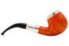 Peterson Natural Spigot with Silver Cap 68 Fishtail Tobacco Pipe Right