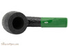 Savinelli Mini 601 Green Rustic Tobacco Pipe - Bent Billiard Top