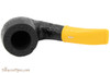 Savinelli Mini 601 Yellow Rustic Tobacco Pipe - Bent Billiard Top