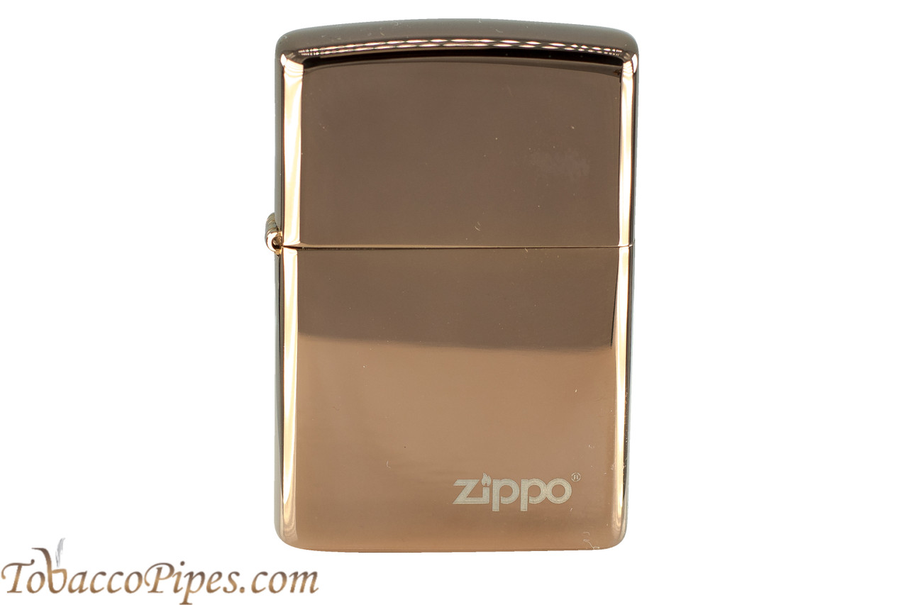 Zippo High Polish Rose Gold Logo Lighter