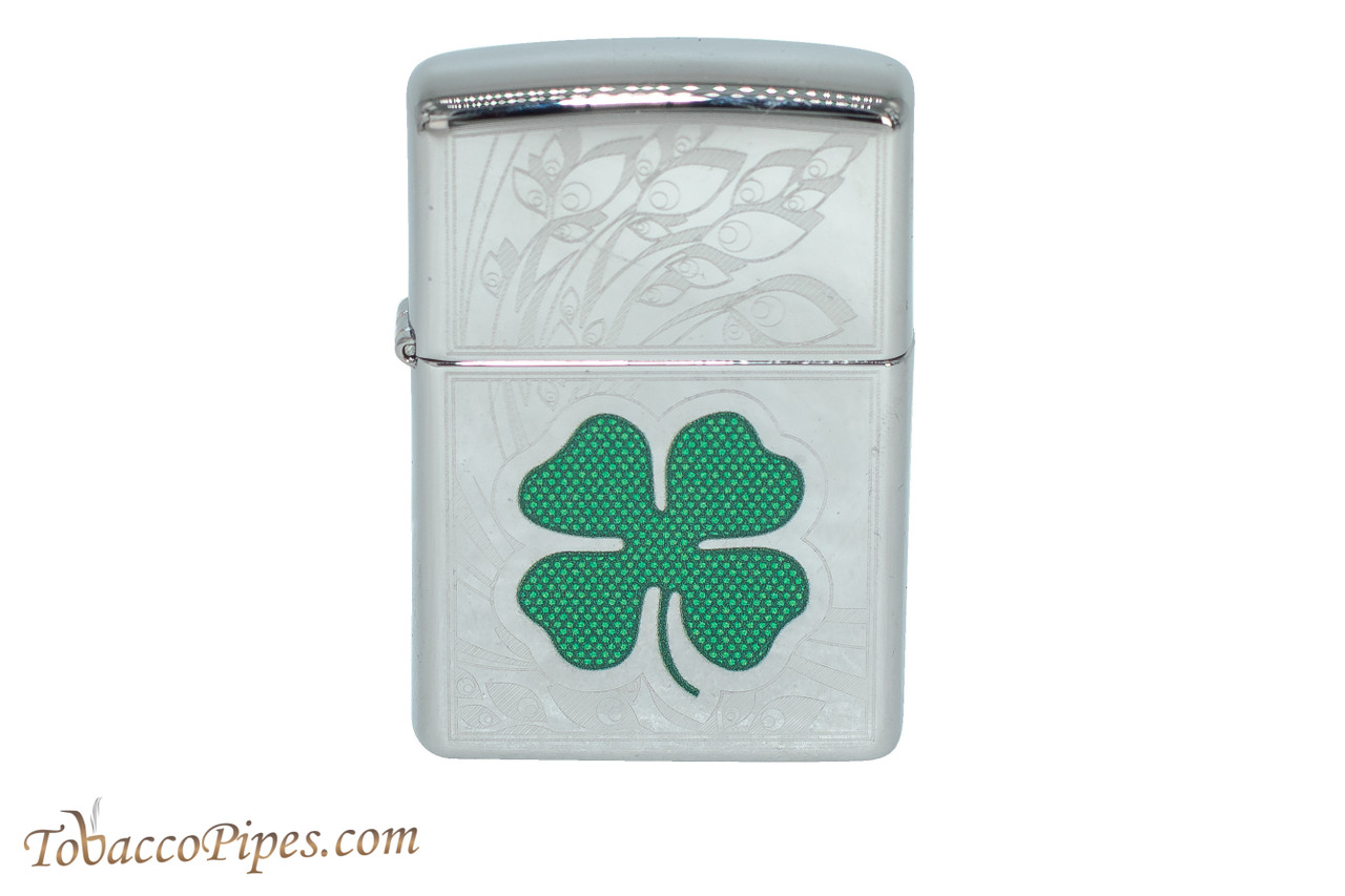 Zippo Luck Etched Clover Lighter