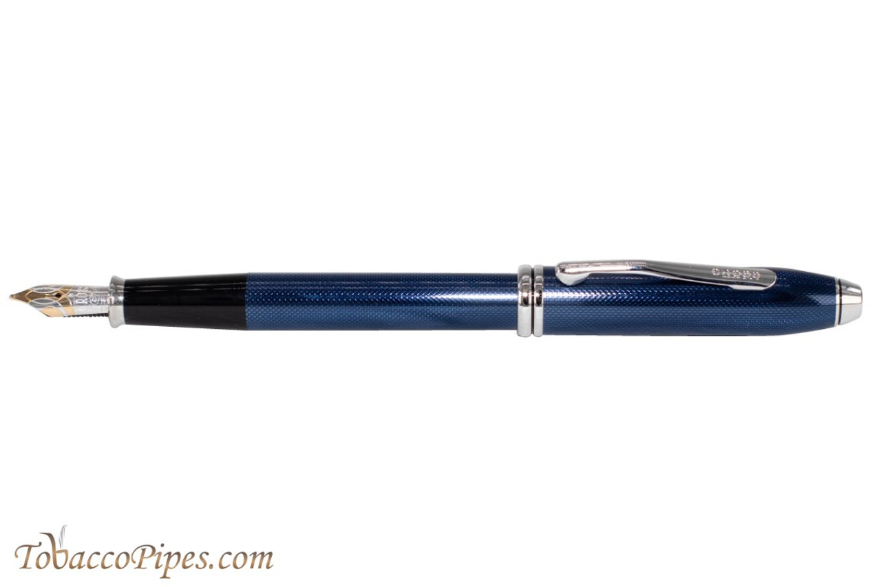 Cross Townsend Quartz Blue Medium Fountain Pen - TobaccoPipes.com