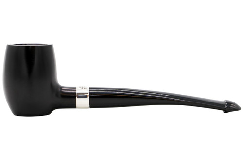 Peterson Specialty Barrel Ebony Silver Mounted Tobacco Pipe PLIP Left