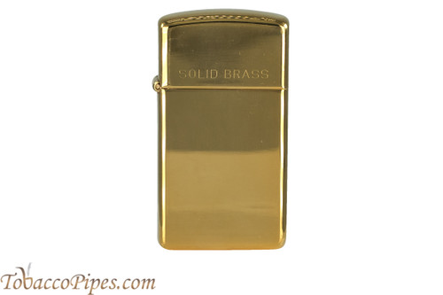 Zippo Slim High Polish Brass Lighter - TobaccoPipes.com