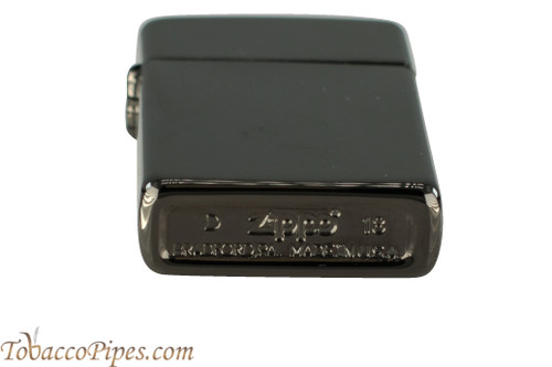 Zippo High Polish Ebony Logo Lighter 