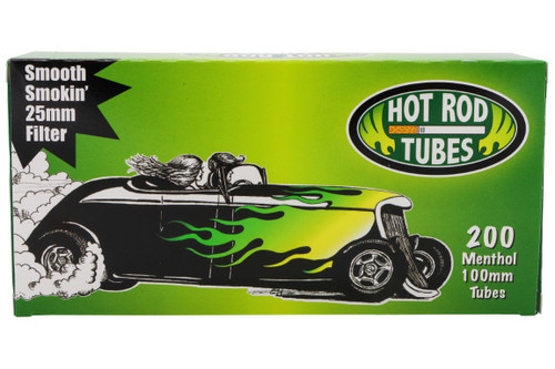 Hot Rod Menthol 100's Tubes Box