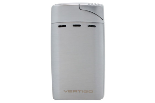 Vertigo Sickle Twin Torch Cigar Lighter - Chrome Front