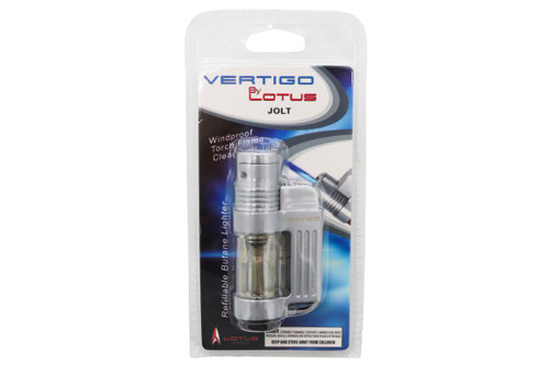 Vertigo Jolt Single Torch Cigar Lighter - Clear