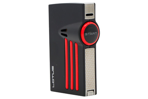 Lotus Orion Twin Pinpoint Torch Flame Lighter - Black/Red