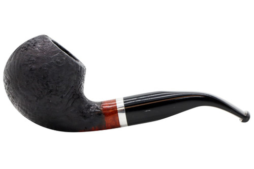 Molina Barasso 102 Sandblast Black/Brown Tobacco Pipe - Bent Apple Left