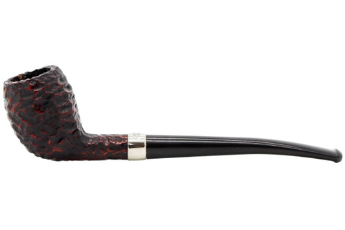 Peterson Junior Rusticated Nickel Mounted Belge Fishtail Tobacco Pipe