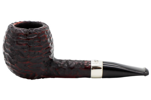 Peterson Junior Rusticated Nickel Mounted Short Apple Fishtail Tobacco Pipe