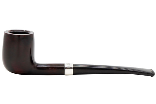 Peterson Junior Heritage Silver Mounted Canted Billiard Fishtail Tobacco Pipe