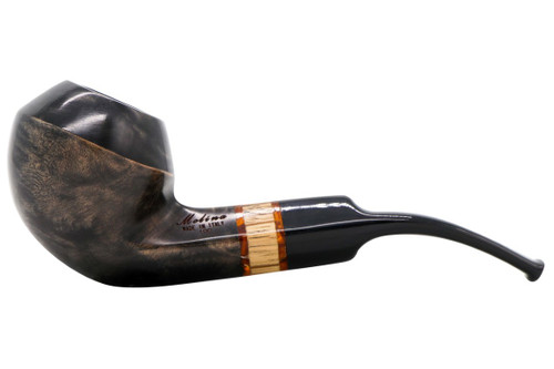 Molina Zebrano Black Smooth 100 Bent Bulldog Tobacco Pipe