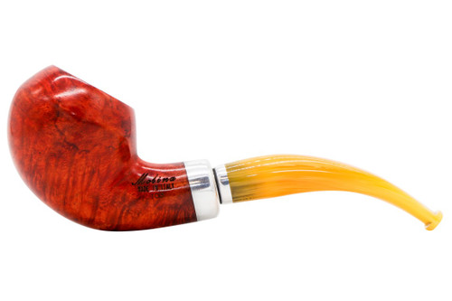 Molina Ambra Brown Smooth 103 Bent Rhodesian Tobacco Pipe Left