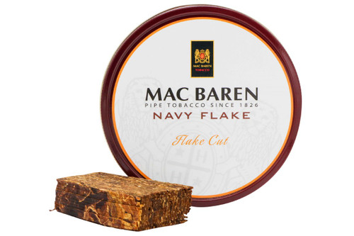 Mac Baren Navy Flake Pipe Tobacco - Flake Cut 3.5 Oz