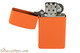 Zippo Slim Orange Matte Lighter Open