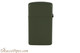 Zippo Slim Green Matte Lighter Back