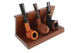 Wooden 3 Pipe Solid Tobacco Pipe Stand - Pipes not included