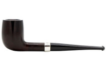 Peterson Junior Heritage Silver Mounted Straight Billiard Fishtail Tobacco Pipe