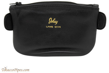 Jobey Black Lambskin Full Size Pipe Tobacco Pouch w/Zipper Holds 2 oz - 6201