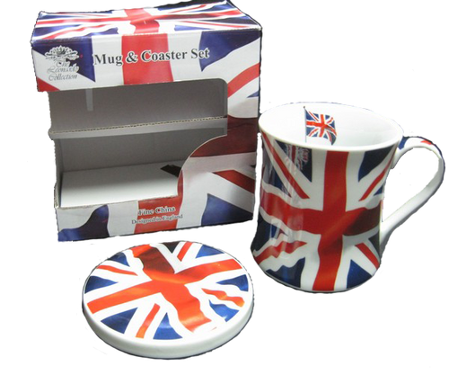 british mug and coaster set