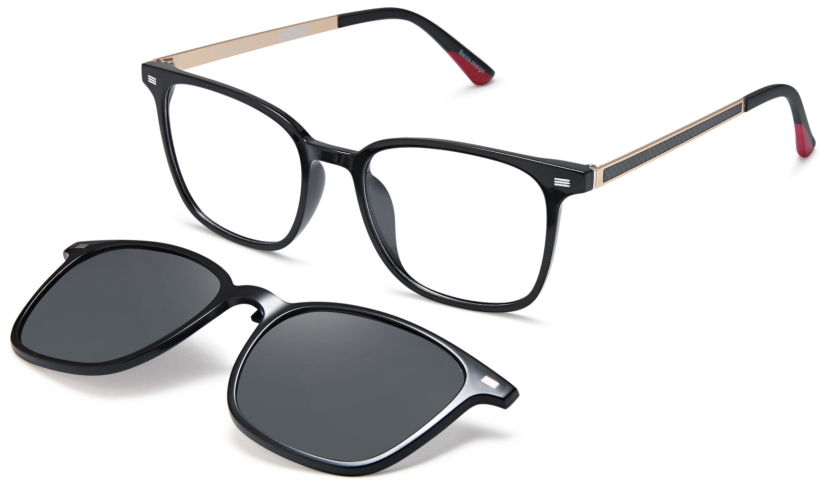 Di Caprio 400 Black Gold with Clip-on Shades