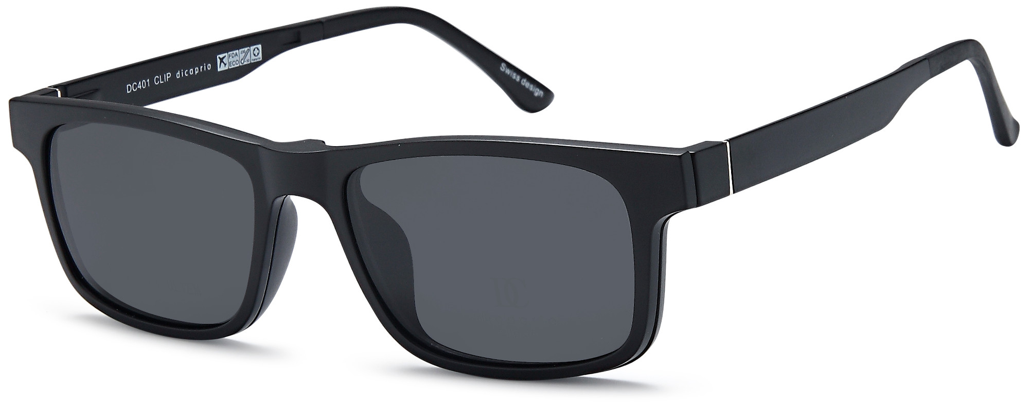 Di Caprio 401 Black with Clip-on Shades