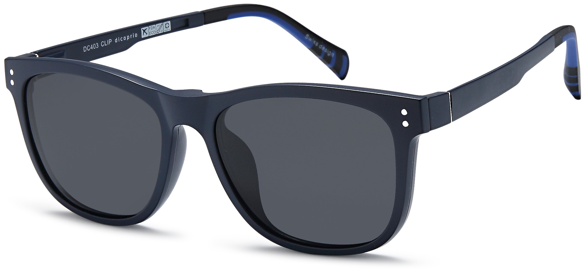 Di Caprio 403 Navy with Clip-on Shades with Clip-on Shades