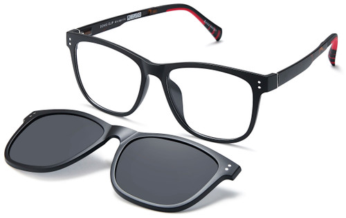 Di Caprio 403 Black Tortoise with Clip-on Shades