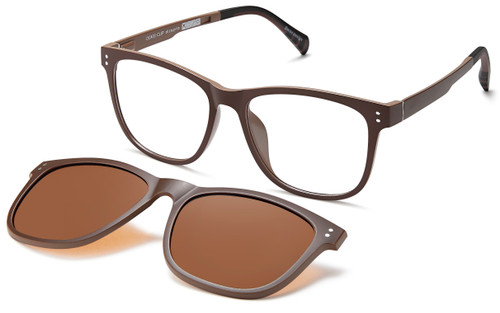Di Caprio 403 Brown with Clip-on Shades with Clip-on Shades