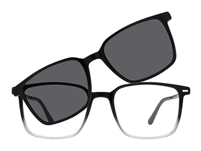 Vivid 6040 Black Gradient with Clip-on Shades | Vivid Eyewear