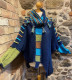Front View with Cowl. Navy/Turq/Green/Choc