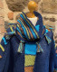 Cowl. Navy/Turq/Green/Choc