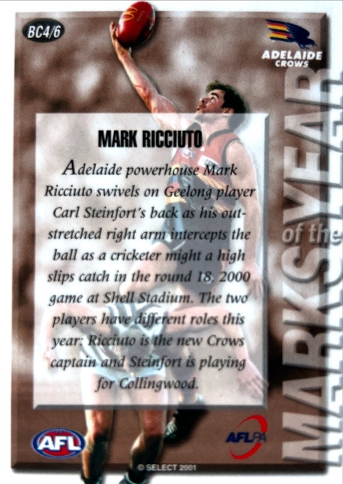 2009 AFL SELECT CHAMPIONS BEN COUSINS COMEBACK ALBUM CARD