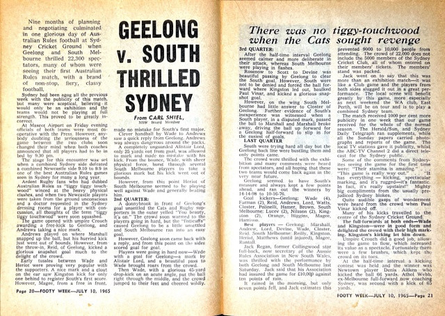 1965 JULY 10, EDITION FOOTY WEEK BOOKLET MAGAZINE