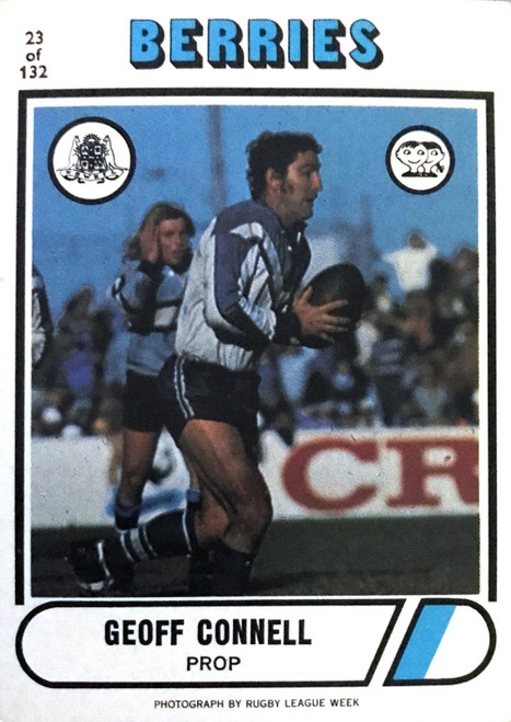 1976 Scanlens #23 GEOFF CONNELL Canterbury Bulldogs Rugby League Card