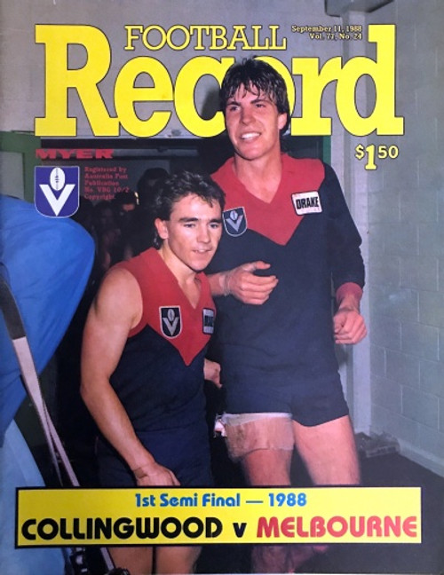 1988 COLLINGWOOD V MELBOURNE 1ST Semi Final Football Record